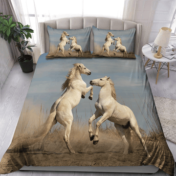 Maxcorners White Horse Riding Art 3D Printed - Blanket