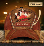 Maxcorners Bowling Classic Personalized Name 3D Cap