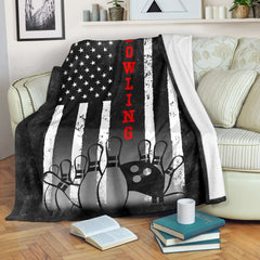 Maxcorners Black Bowling American Usa Flag Blanket
