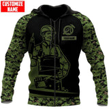 Maxcorners Personalized Name Green Camo Carpenter 3D All Over Printed HU120