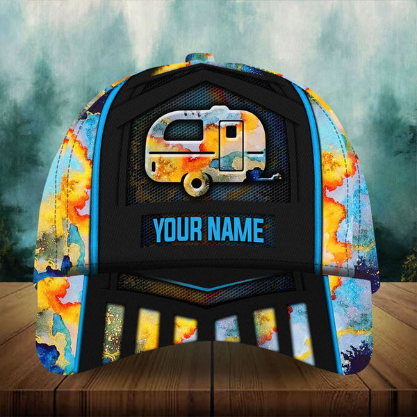 Max Corners Camping Car Camping Epic Pattern Art Custom 3D Cap