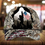 Max Corners I Hate People Bigfoot With US Flag Camping Art Camo pattern 4 Custom 3D Cap