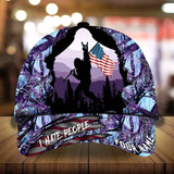 Max Corners I Hate People Camping Art Camo pattern 8 Custom 3D Cap