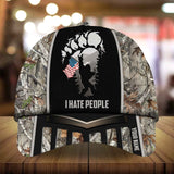 Max Corners I Hate People Camping Art Camo pattern 1 Custom 3D Cap