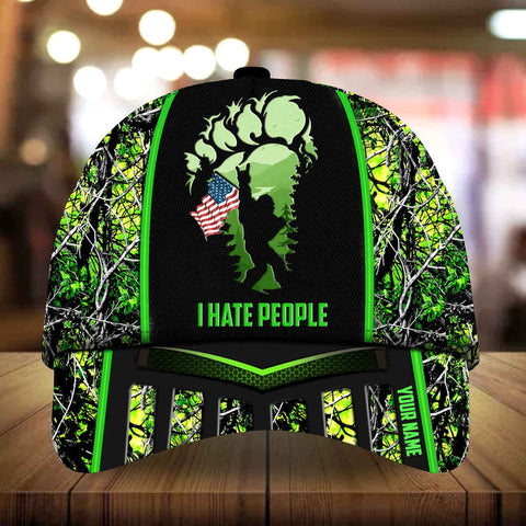 Max Corners I Hate People Camping Art Camo pattern 2 Custom 3D Cap