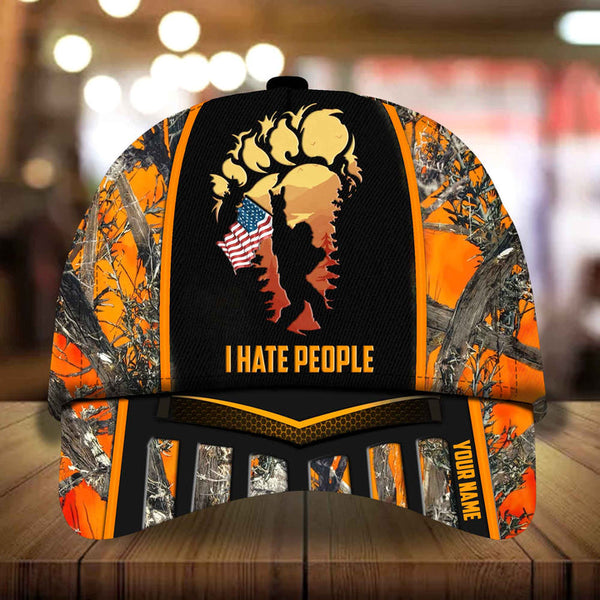 Max Corners I Hate People Camping Art Camo pattern 4 Custom 3D Cap