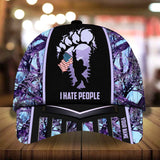 Max Corners I Hate People Camping Art Camo pattern 5 Custom 3D Cap
