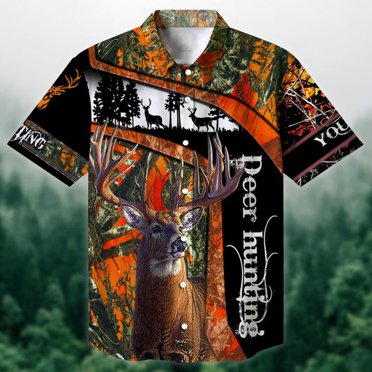 Maxcorners Deer Hunting Parallel Curves Multicolored Personalized hawaiian shirt HU0113