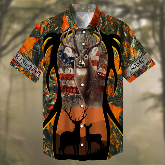 Maxcorners Deer Hunting Reverse Antlers hawaiian shirt HU0113
