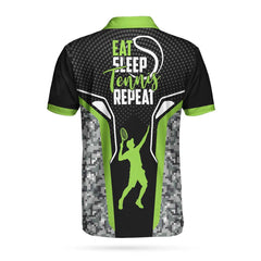 Maxcorners Tennis Eat Sleep Tennis Repeat Customized Name All Over Printed Shirt