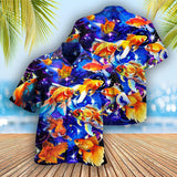 Maxcorner Fish Goldfish In The Galaxy Hawaiian Shirt