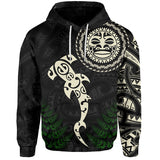 Maxcorners Aotearoa Fern Hoodie Maori Manaia and Fish