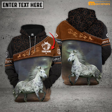 Maxcorners Personalized Speckled Gray Horse Collection All Over Printed