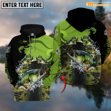 Maxcorners Personalized Three Bass Fishing T-shirt Color4