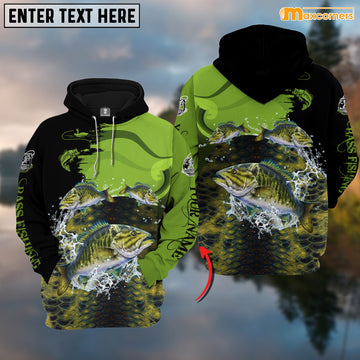 Maxcorners Personalized Three Bass Fishing T-shirt Color7