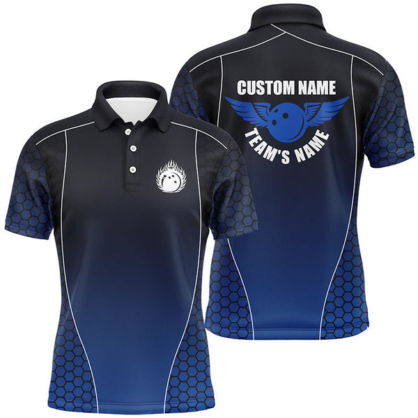 Max Corner Flaming Bowling Ball Bowling honeycomb pattern Custom Name And Team Shirt