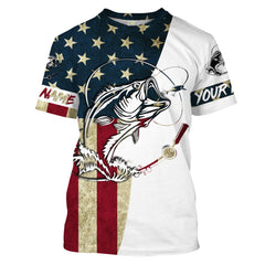 Maxcorners Personalized Bass Fishing American Flag 3D Shirts