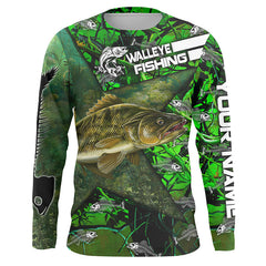 Maxcorners Walleye Fishing Fish Skeleton Custom Name 3D Shirt