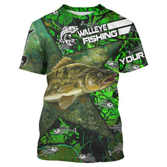 Maxcorners Walleye Fishing Fish Skeleton Custom Name 3D Shirt