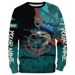Maxcorners Sailfish Fishing Customize Name All Over Print Shirts