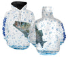Maxcorners Striped Bass Fishing Wrap Around Bubbles Customize Name All Over Print 3D Shirts