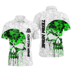 Max Corner Green Camo Skull Bowling Jerseys Custom Name And Team Shirt