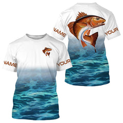 Maxcorners Personalized Redfish Fishing Jerseys, Redfish Puppy Tournament Fishing 3D Shirts