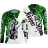 Maxcorner Halloween Fish Reaper Green Camo Custom Name 3D shirt