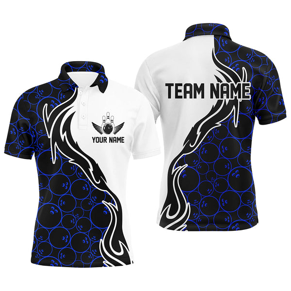 Max Corner Blue Bowling Pattern Smoke Ball Custom Name And Team Shirt