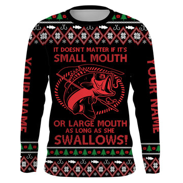 Max Corner Funny Ugly Sweater pattern Custom Bass Custom Long Sleeve Fishing Shirts Personalized Christmas Fishing gifts