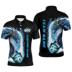 Max Corner Blue Thunder Lightning Dragon Bowling Custom Name And Team Shirt