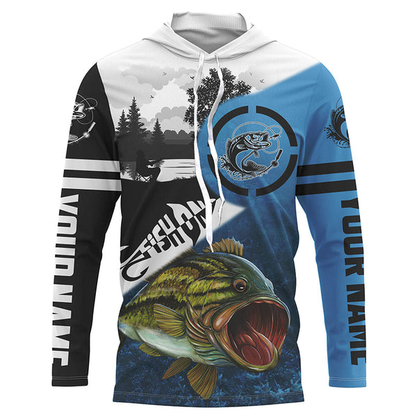 Maxcorners Largemouth Bass Fishing Fish On Blue Custom Name