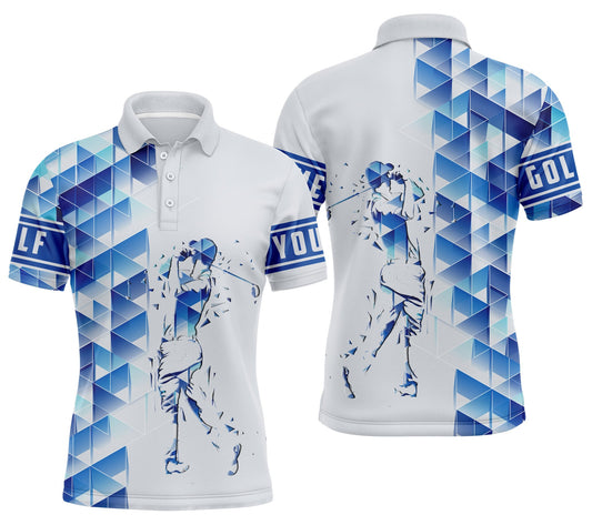Max Corner Personalized blue camo golf polo shirts for men cool long sleeve golf shirts