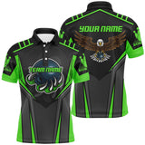 Max Corner Eagle Men Green Gear Pattern Custom Name And Team Shirt