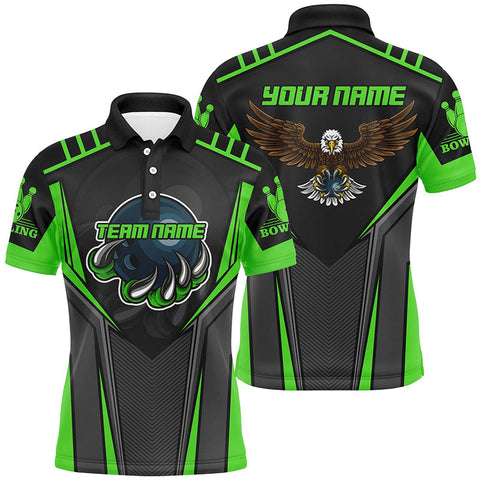 Max Corner Eagle Men Green Gear Pattern Custom Name And Team Shirt
