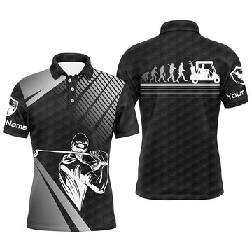 Maxcorners Golf Black Evolution Customized Name All Over Printed Shirt