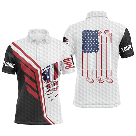 Max Corner American flag golf clubs white golf balls skin custom Men golf polo shirts, personalized golf gifts