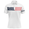 Max Corner American flag white Mens golf polo shirts custom patriotic golf tops for mens