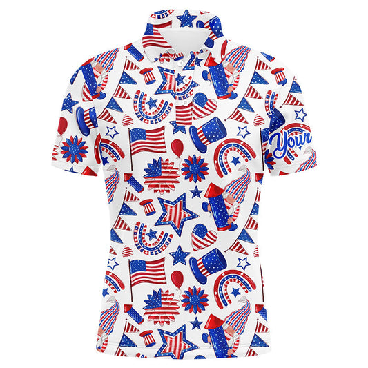 Max Corner Mens golf polo shirts USA independence day pattern custom patriot team golf polo shirts