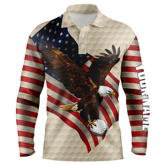 Max Corner Vintage American flag Eagle Mens golf polo shirts custom mens patriotic polo shirts best men golf wear