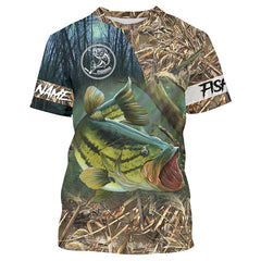 Maxcorners Customize Name Bass Fishing 3D Shirt