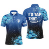 Max Corner Mens golf polo shirts custom name I'd tap that blue abstract funny mens golf shirts golf clothes