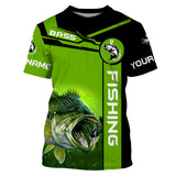Largemouth Bass Fishing Apparel Green Freshwater Fish Custom Name Fishing Shirts