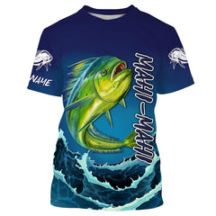 Maxcorners Custom Name Mahi Mahi Saltwater Fishing Shirts