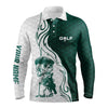Max Corner Green and white Mens golf polo shirt custom name golf skull shirts