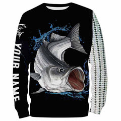 Maxcorners Customize All Over Printed 3D Striped Bass (Striper) Fishing Shirts