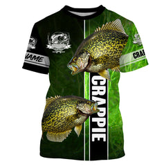Maxcorners Crappie fishing Green 3D Shirt Custom name