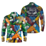 Max Corner Customized Name Mens golf polo shirt tropical floral golf shirts It takes a lot of balls to golf the way I do