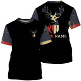Maxcorners Texas Deer Hunting Tx Flag Custom Name All Over Print Shirt