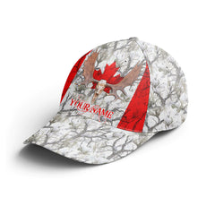 Maxcorners Moose Canada Flag Winter Snow Camo Personalized Cap